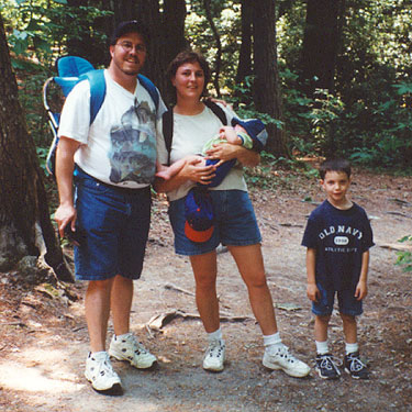 Happy hikers at Linville Falls