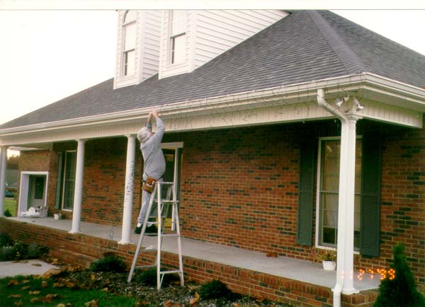 Putting up the lights!